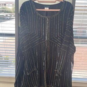 Ulla Popken Black and Gold Sequin Jacket